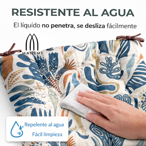 Cuscini per sedie idrorepellenti 40x40x5 cm, facili da pulire con cinghie di fissaggio, per campeggio e uso interno/esterno per tutte le stagioni - Product Image 4