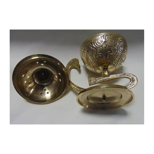 Precio de fábrica directo Quemador de incienso de latón en relieve antiguo chapado en oro pulido disponible a buen precio de la India - Product Image 5