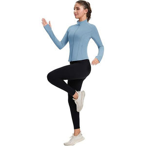 Veste extensible respirante pour femmes, vêtements de yoga athlétiques, mélange de nylon et de spandex doux, fermeture éclair intégrale, haut d'entraînement léger - Product Image 5