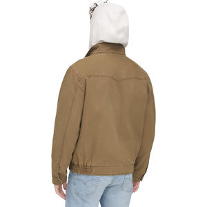 Chaqueta de trabajo para hombre 2025, chaqueta cómoda con forro de algodón resistente personalizada, chaqueta de trabajo con cremallera de lona para hombre - Product Image 3