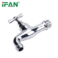 IFAN Fabricant OEM Robinet Bibcock en laiton 1/2 ''Robinet en laiton chromé Robinet à bavette de jardin en laiton argenté pour une utilisation en extérieur