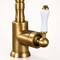 Robinet de cuisine moderne WYRAX en laiton brossé doré non revêtu, à capteur sans contact, monocommande, à poser sur plan, avec cartouche céramique, rotation 360°