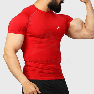 Diseño personalizado Gimnasio Correr Camisas de compresión para los hombres de manga corta de los hombres de buena calidad Camisas de compresión - Product Image 4