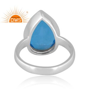 แหวนซ้อนได้รูปลูกแพร์ทำจากเงินสเตอริงสองสีสวิสบุษราคัม - Product Image 4