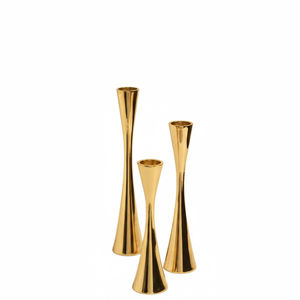 Ensemble de 2 bougeoirs de luxe en métal nickelé, design bambou, élégants, pour décoration de table, accessoire de décoration intérieure, excellent prix - Product Image 6