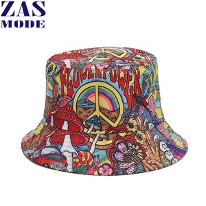 New arrival OEM Design Summer Travel Double-Side Unisex Fisherman <b>Cap</b> Printed Packable Fashion Bucket Hat - Product Image 1