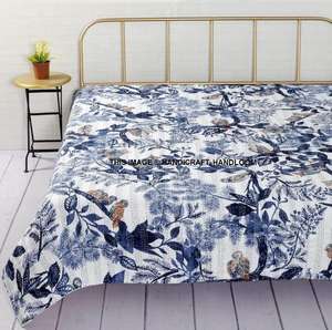 Wholesale <b>Quilt</b> 100% Cotton Kantha Throw Quilted Handmade Blanket Hand Stitching Bedspread Comforter Kantha Throw - Product Image 1
