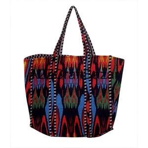 Sac de voyage et de usage quotidien imprimé à motifs floraux, lavable, écologique, 100 % coton, grand sac fourre-tout matelassé pour les courses - Product Image 1