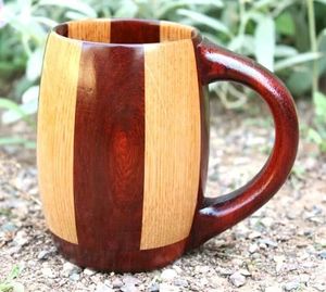 Tasse à bière en bois moderne nordique tasse en céramique de bambou avec poignée en bois élégante tasse à café en céramique pour cadeau Occasion de Noël - Product Image 5