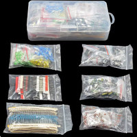 Composants électroniques Kits Film métallique Kit d'assortiment de résistances Diodes led Condensateur électrolytique Ensemble céramique transistor Pack diy