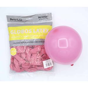 Globos de Látex Party Love de 12 cm, Color Rosa Pastel, Bolsa de 100 Unidades, Artículos Decorativos para Fiestas - Product Image 1