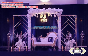 Soportes de metal únicos para recepción de bodas, recepción nocturna, decoración de Escenario nocturno, soporte de metal, soporte de metal decorativo para noche de bodas - Product Image 5