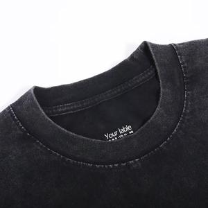 Graphique personnalisé lavé à l'acide lourd tricoté coton vintage oversize T-shirt 100% coton pour hommes avec un design frais - Product Image 6
