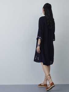 Vestido largo bordado tradicional de estilo dulce para mujer, Túnica holgada Bohemia para mujer con manga 3/4, Túnica Hippie de ensueño Vintage con borlas - Product Image 3