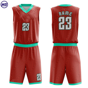 Ensembles d'uniformes de basket-ball pour adultes Chemises et shorts respirants Polyester à sublimation personnalisée de nom d'équipe de grande taille - Product Image 4