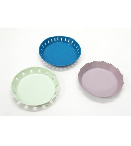 จานกลมเคลือบผงสไตล์วินเทจสำหรับตกแต่งสไตล์คลาสสิกจานเสิร์ฟทรงกลมสไตล์พรีเมียม - Product Image 4