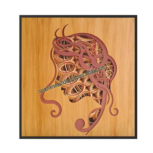 Panel de MDF montado en la pared de madera multicapa cortado con láser, arte de pared con patrón de cabeza femenina para decoración de oficina, hogar, Hotel - Product Image 2