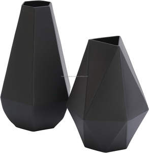 Vases à fleurs hexagonaux décoratifs en métal de haute qualité de la marque MDI, S/2, pour la maison, le jardin, le salon, les mariages, les fêtes - Product Image 1