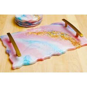 Plateau de service en résine au design fait à la main d'une seule pièce avec qualité et matériau extra premium à très faible coût - Product Image 1