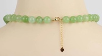 Collier Statement en Argent Sterling 925 avec Perles en Forme de Boule en Quartz Vert Olive Naturel et Calcédoine, Chaîne, Pierre Précieuse Chrétienne Commémorative