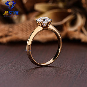 Lab-Stone 1,25 TDW Anillo de oro amarillo de diamante de corte redondo Impresionante COLOR DE LA EF-VS - Product Image 5