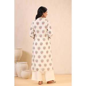 ชุดคุร์ตะทรงตรง Chandani Sadaf Chanderi สำหรับผู้หญิง - Product Image 4