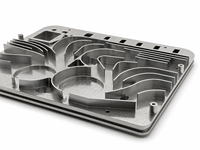 Plaque en aluminium usinée CNC 5 axes complexe avec canaux internes, tolérance stricte ±0,005 mm