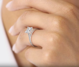 Bague de mariage en diamant de taille princesse 10k jaune rose or blanc bagues de fiançailles - Product Image 3