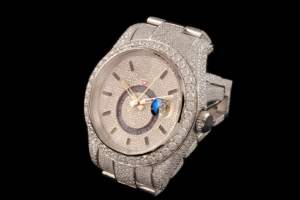 Montres de luxe Bling Hip Hop entièrement serties de diamants en acier inoxydable Argent Or Cadran Mécanique Diamant Montre-bracelet pour homme Fabriquée en laboratoire - Product Image 3