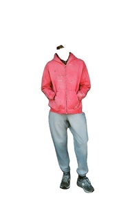 Sweat à capuche vintage à fermeture éclair personnalisé pour hommes Sun Faded Ripped Distress Street Red Fleece Hoodie Digital Oversized Cotton Winter - Product Image 4