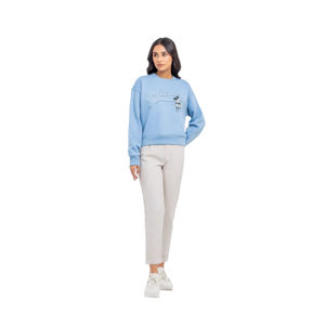 Sweat-shirt basique pour femme à manches longues personnalisé avec col rond, ample, en molleton, sportif, pull-over, vêtements d'extérieur, vente en gros OEM - Product Image 2