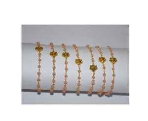 Top qualité plaqué or belles perles d'opale rose et breloques animales chaîne de chapelet, chaîne de perles de fil pour la fabrication de bracelets de bijoux - Product Image 6