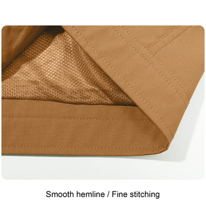 Gilet à coque souple pour hommes couleur marron col montant quatre poches zippées épaule arrondie gilet Softshell imperméable - Product Image 6