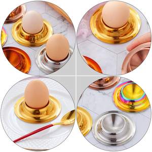 Vente en gros Coquetiers ronds en acier inoxydable Supports de présentoir pour oeufs de cuisine de table Contenants pour oeufs bouillis en métal - Product Image 6