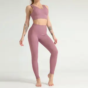 Matériau respirant confortable fabriqué pour femmes Vêtements de yoga/Quantité en vrac Dernier style Vêtements de yoga à séchage rapide