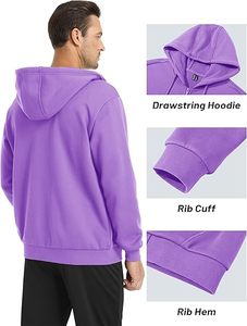 Classic Cotton Fleece Zip Hoodie Moda Estilo de gran tamaño Unisex Winter Streetwear - Product Image 2