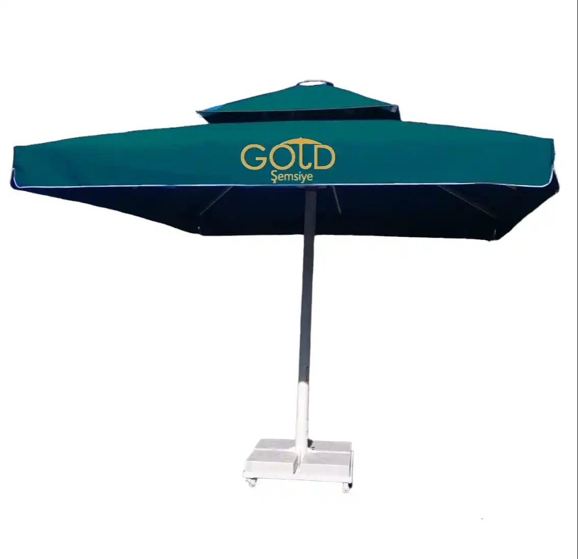 5m Gartenmöbel Solar LED Sonnenschirm Sonnenschirm Cantilever Banana Hanging Umbrella