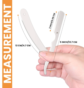 ANAAIF Rasoir professionnel 100% métal blanc à bord droit 100-Pack Lames en acier inoxydable sous forme de poudre pour l'épilation du corps - Product Image 2