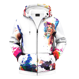 เสื้อฮู้ดพิมพ์ลายสำหรับผู้ชายเสื้อสวมหัวมีซิปแบบลำลอง - Product Image 1