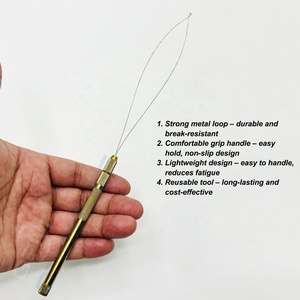 Gold Hair Extension Pulling Loop Tool for Micro Ring <b>Beads</b> | Professional Wire Loop Threader for Hair Extensions Installation - Product Image 6