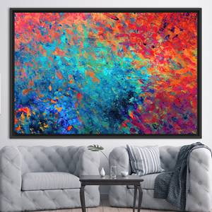 Modern Abstract Colorful Art <b>Canvas</b> Print - Contemporary Printed Wall Decor,1P:Black <b>Framed</b> - Product Image 1
