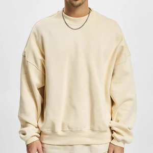 Sweat-shirt en molleton de coton avec logo personnalisé OEM Sweat-shirt à capuche et sweatshirts pour hommes en éponge française taille plus ras du cou - Product Image 4