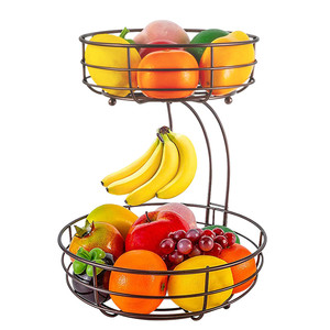 Metal fruit basket detachable banana hook <b>storage</b> rack <b>Kitchen</b> creative fruit <b>storage</b> basket home <b>storage</b> organization - Product Image 3