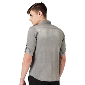 Camisa vaquera informal de la mejor calidad para hombre 2025, pantalones vaqueros de algodón de manga larga con logotipo personalizado, motor de búsqueda transpirable de alta visibilidad - Product Image 3