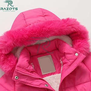 Razorts International Women's Hooded Puffer <b>Jacket</b> Cotton Filling Autumn Solid Color Long Sleeve Casual Outerwear - Product Image 4