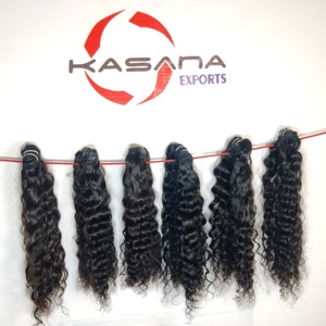 Extensiones de Cabello Humano Natural 100% Virgen Remy Indio, Ondulado Profundo, Cutícula Alineada, Color Natural, 100 g - Product Image 4