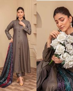 SSumaira Collection Gull E Rukh Premium Winter Dyed Jacquard Shirt and Trouser Set with Hand Embroidered Wool <b>Shawl</b> - Product Image 2