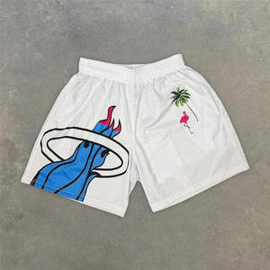 Fabricante personalizado Impresión logotipo Bermudas pantalones de gran tamaño deporte Unisex poliéster pantalones de chándal malla pantalones cortos para hombre - Product Image 4