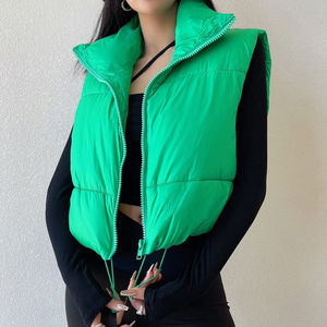 Chaqueta de Invierno Acolchada para Mujer, Gruesa, Rellena de Poliéster, Transpirable, de Lona, con Cuello Alto, Cierre de Cremallera, Larga, Personalizable - Product Image 2