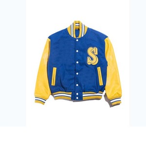 แจ็กเก็ตเบสบอลลำลองสำหรับผู้ชายเสื้อโค้ทเลตเทอร์แมนขนสัตว์ยูนิเซ็กส์มีแผ่นปะปักโลโก้ตามสั่ง - Product Image 6